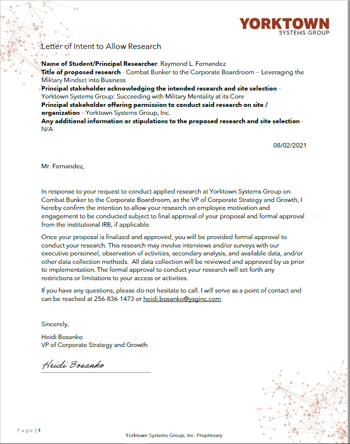 Yorktown systems group loi