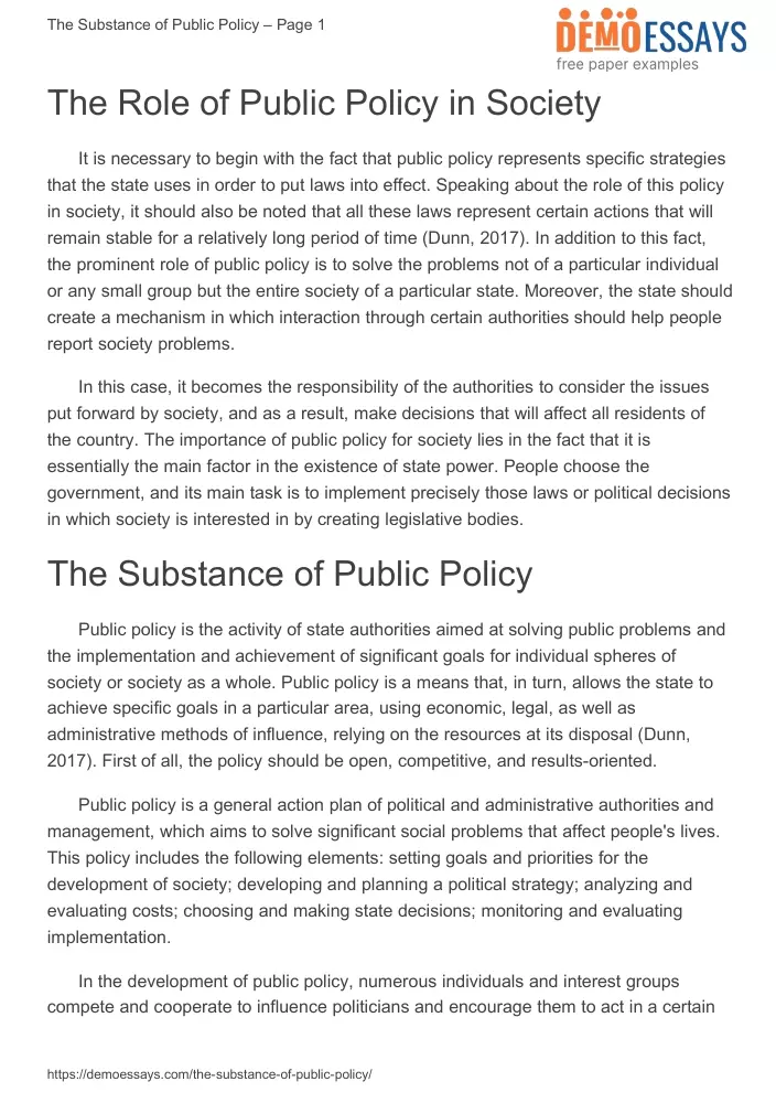 public policy examples